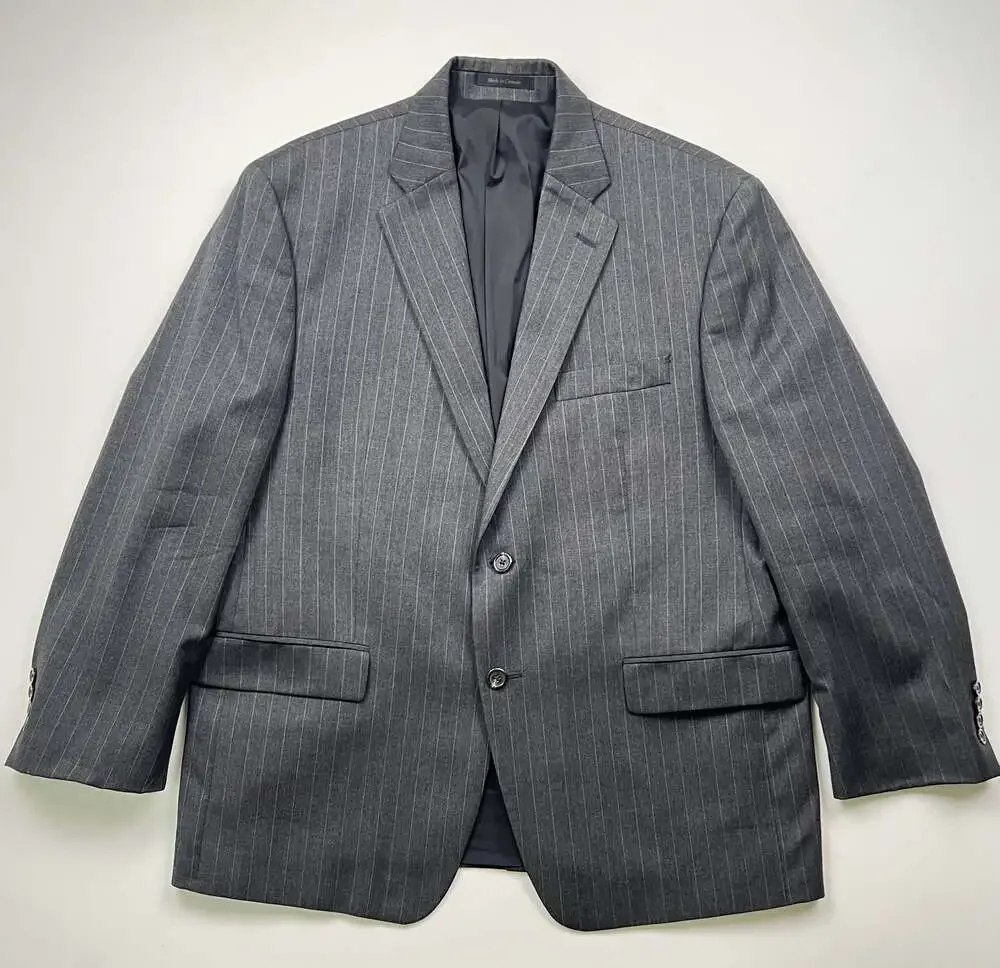Lauren Ralph Lauren Gray Pinstripe 2-Button Wool Blazer Size 44S
